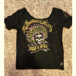 Buckle Women’s Grunge Style Lace Shirt